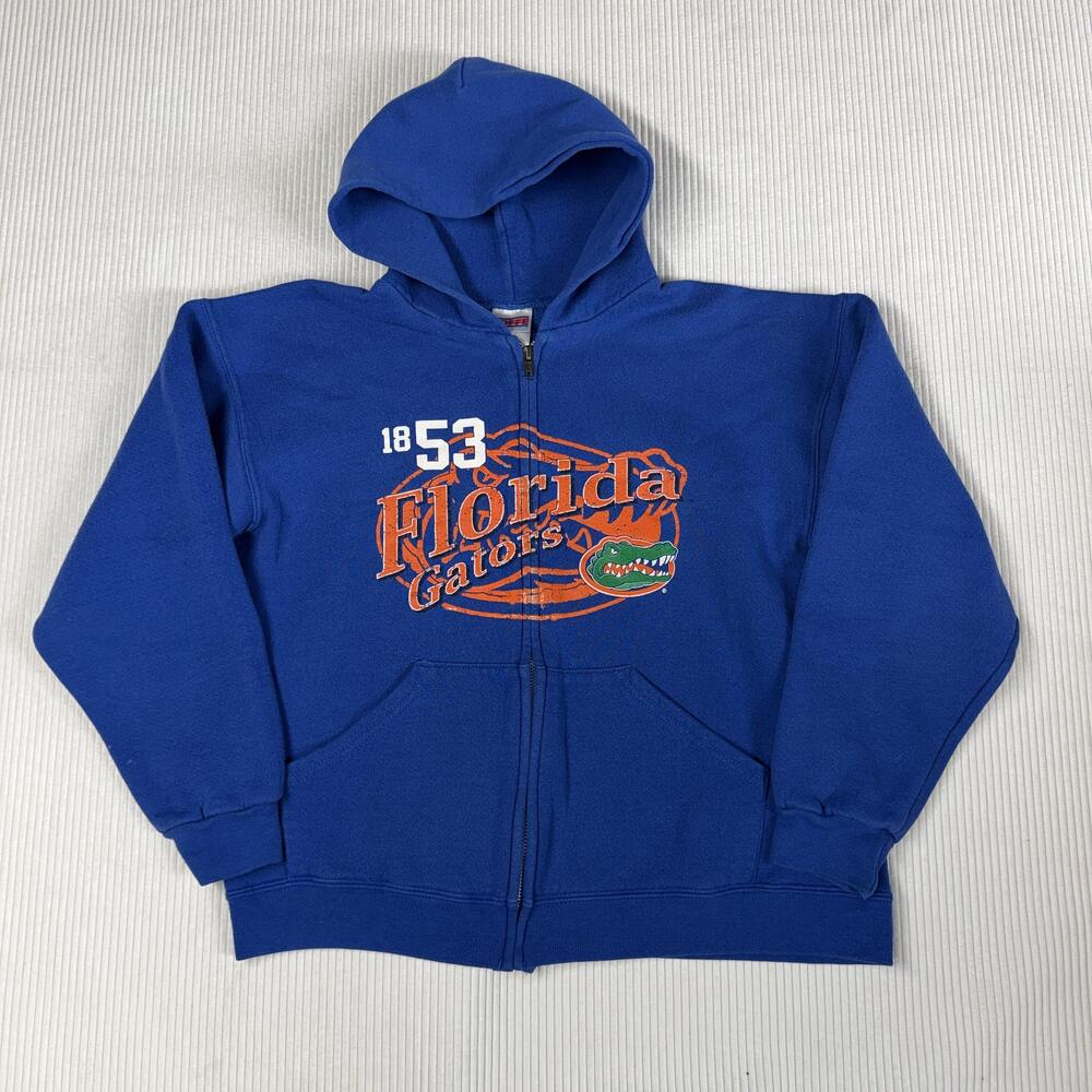 Florida Gators Sweatshirt Boys L Blue NCAA Basketball Soffe Full Zip Hoodie